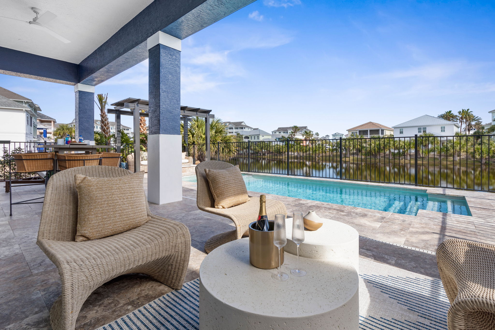 Blue Water Homes Fl Cinnamon Outdoor Living Area Pool